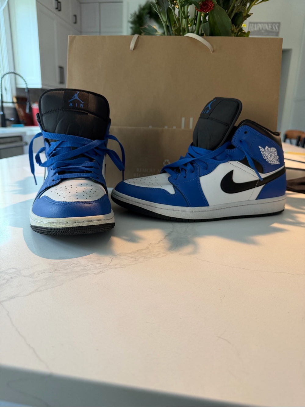 Nike Kids Blue White Black High-Top Sneakers